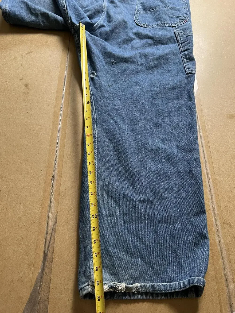Dickies Overalls Mens One Size 44W 34L Blue Denim Relaxed Workwear Pockets